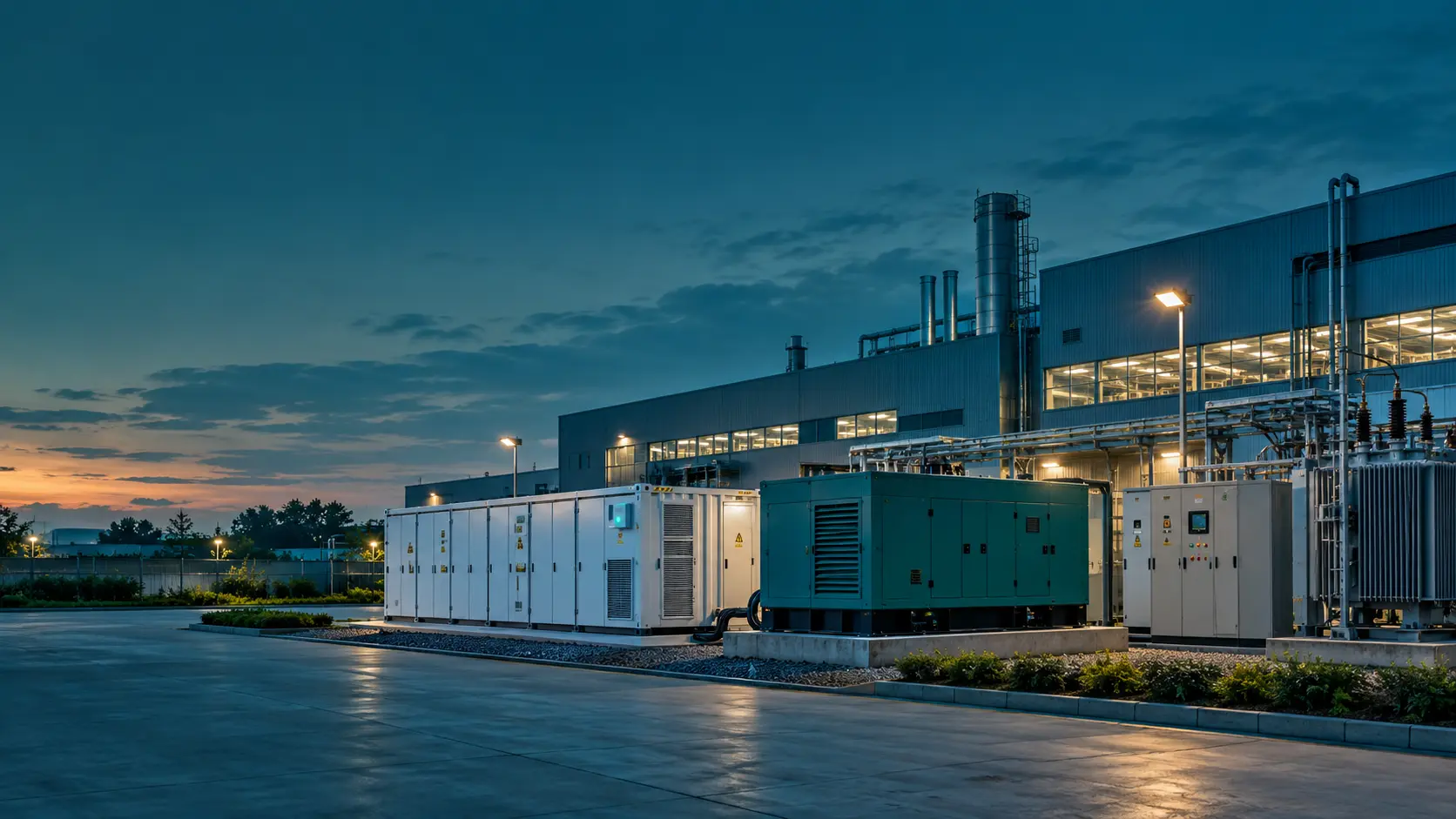 Illustrative engineered outdoor battery storage installation