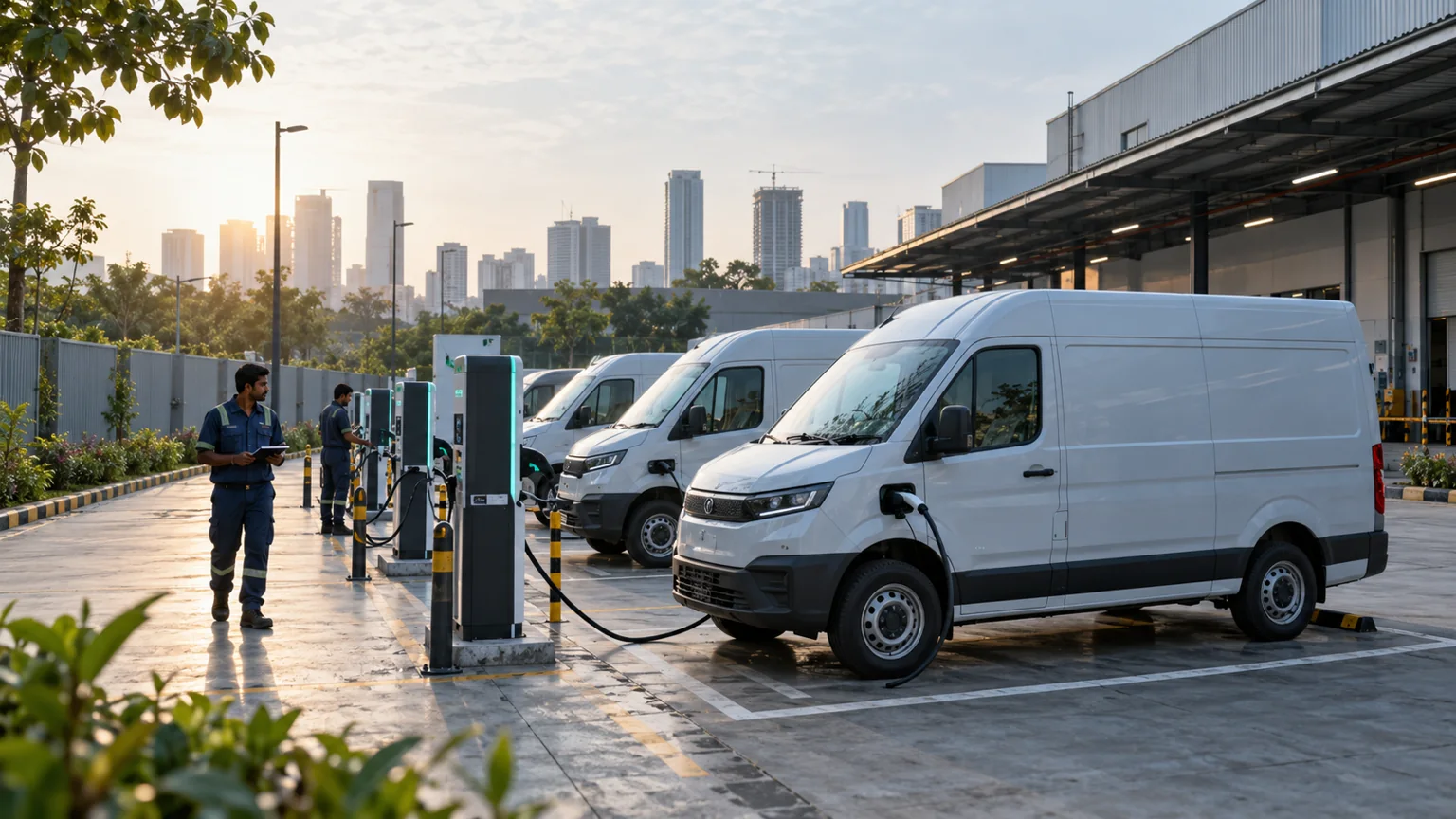 Illustrative commercial electric vehicle charging depot