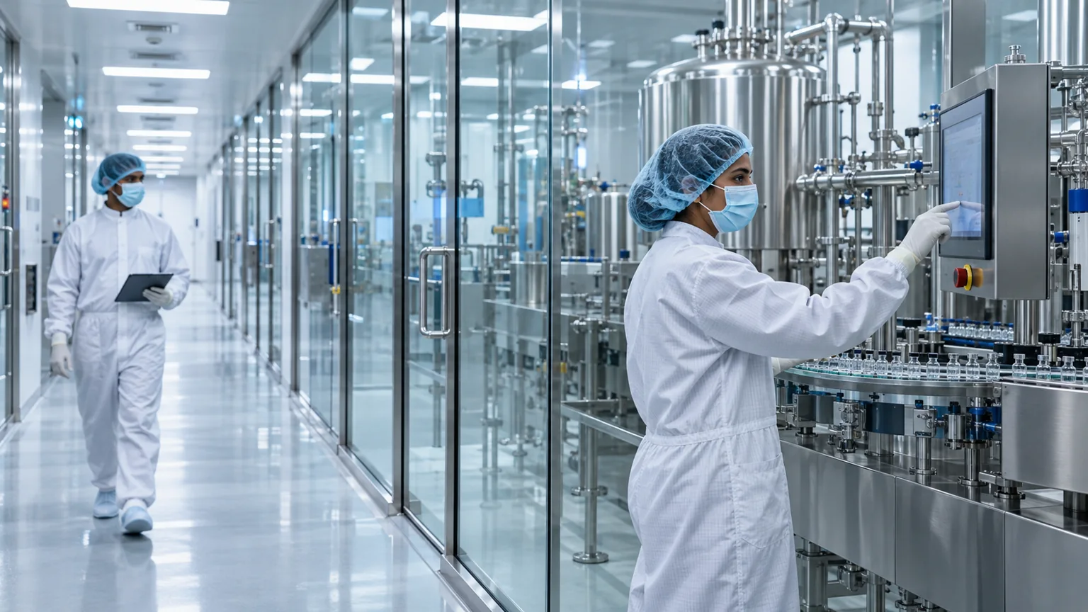Illustrative pharmaceutical production corridor
